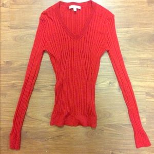 CAbi Red Silk Sweater Medium